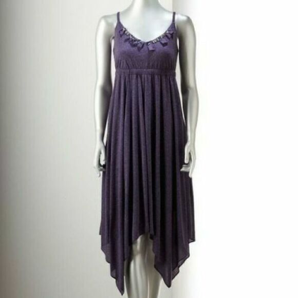 Simply Vera Vera Wang; Blush Botanicals Purple Embellished Maxi Dress - Picture 1 of 3